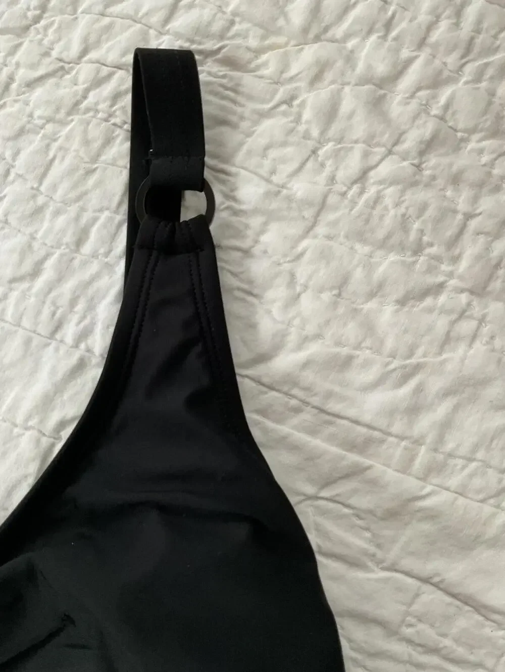 NWT DKNY Black One-Piece Swimsuit with Layered Front Detail Size XXL - Picture 2 of 5